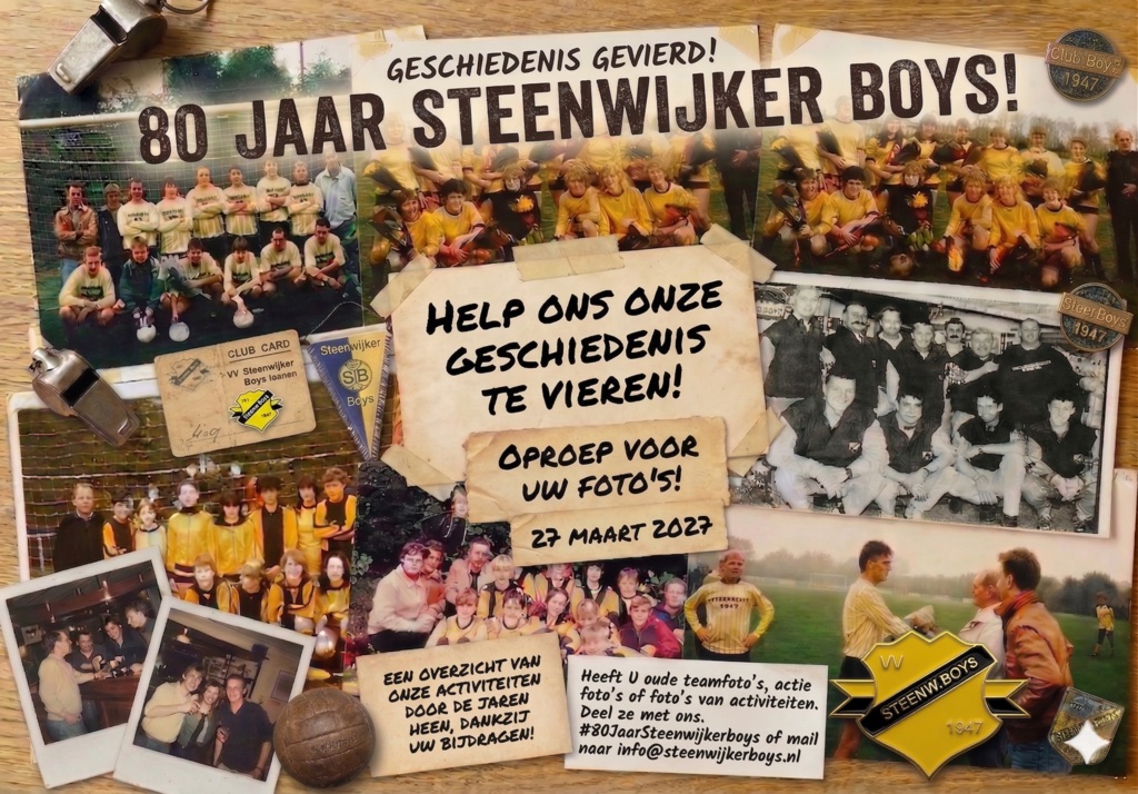 Jubileumcollage 80 jaar Steenwijker Boys