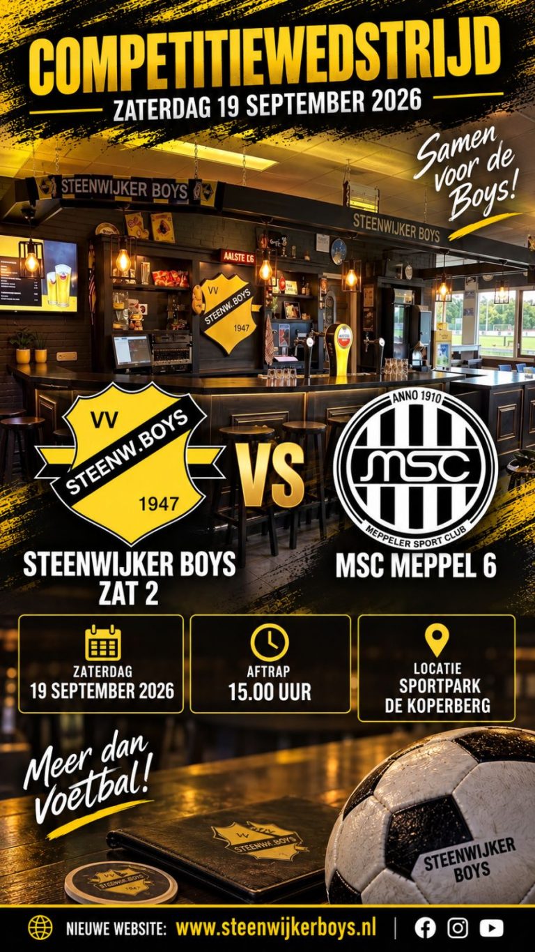 #Steenwijker Boys zat 2 start de competitie tegen MSC Meppel 6