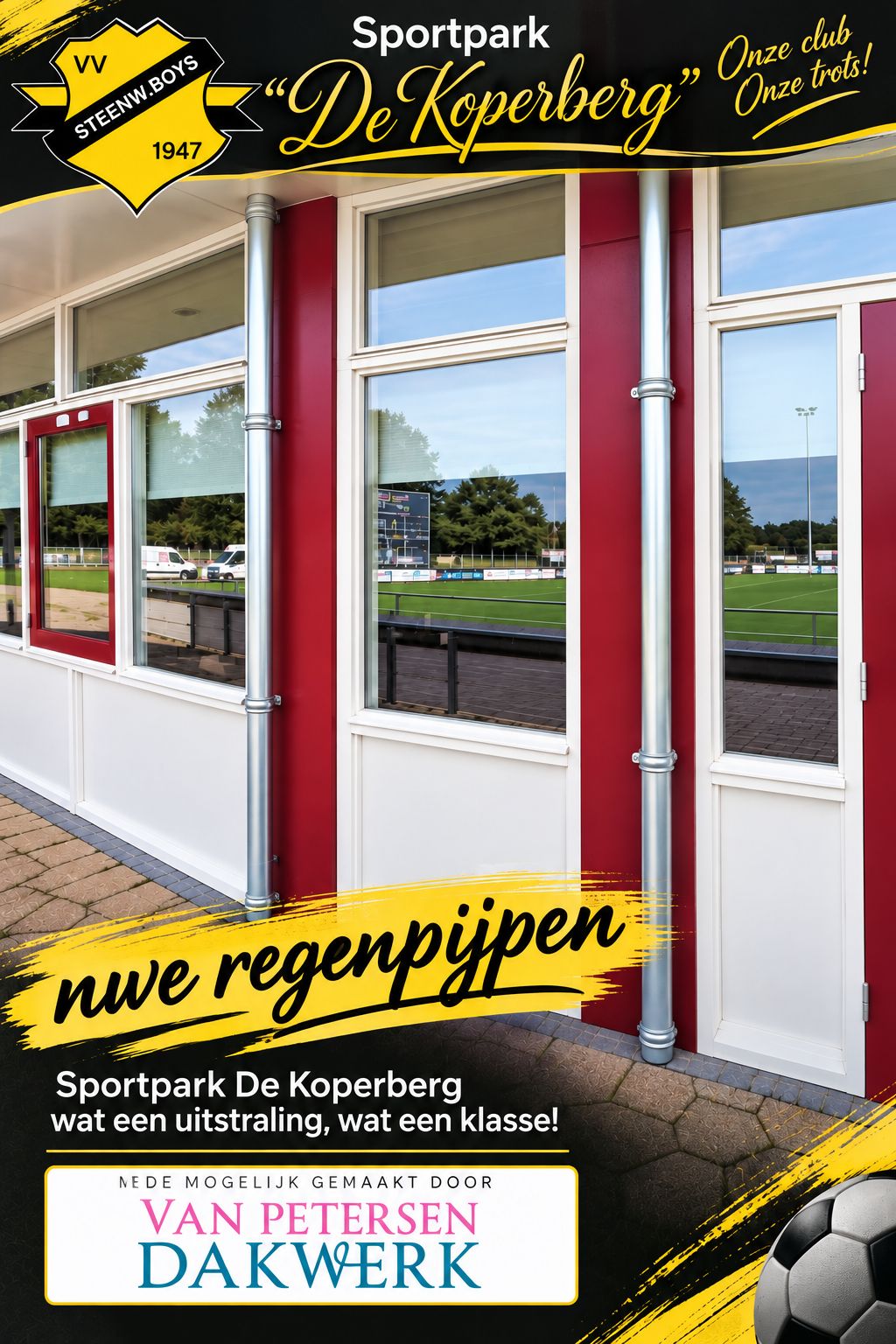 Nieuwe regenpijpen voor De Koperberg!