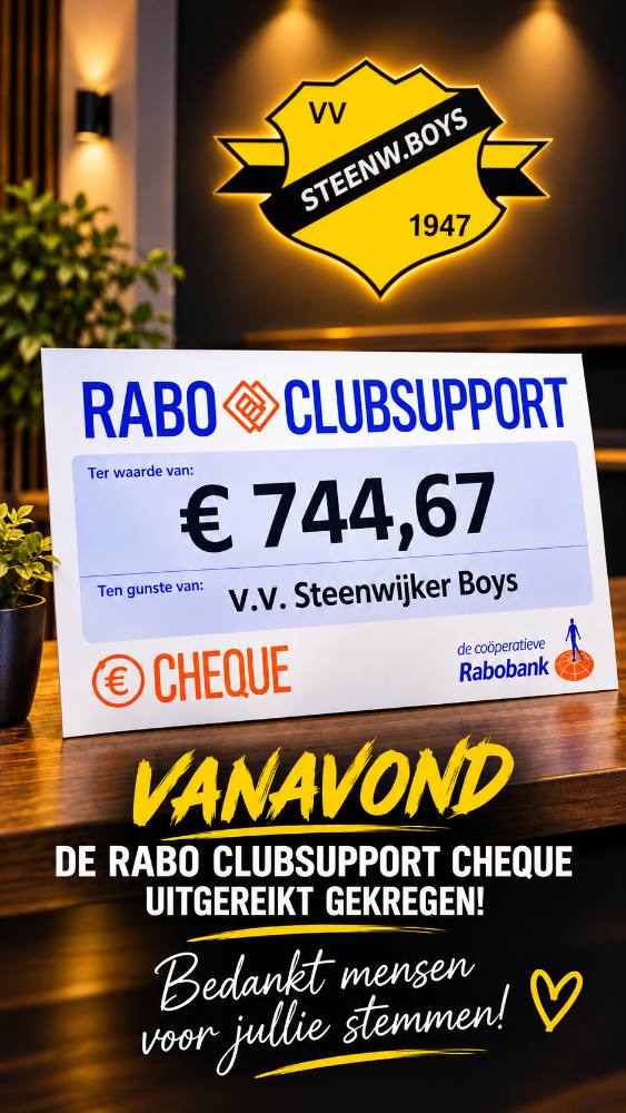 De Rabo ClubSupport-actie is afgelopen.